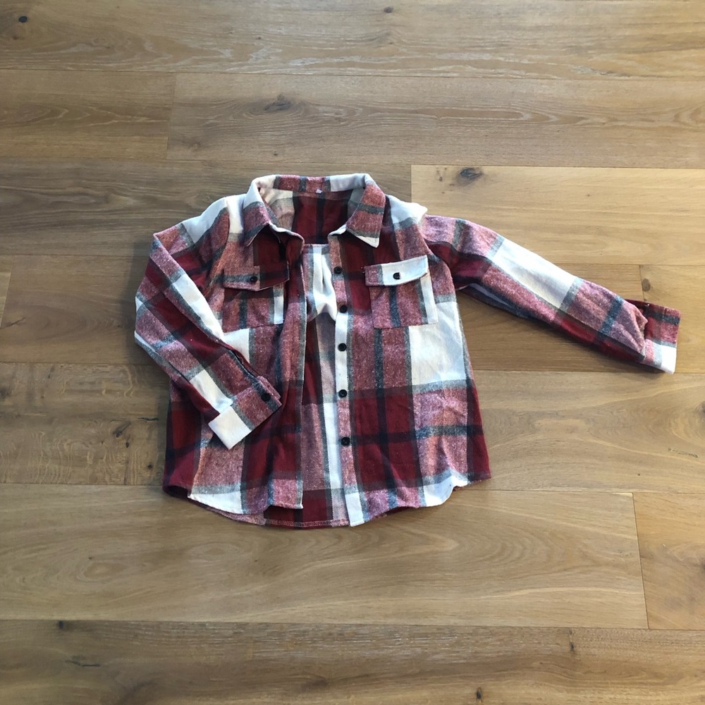 NWOT medium red plaid